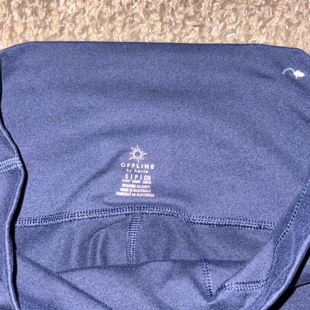 aerie Navy Workout Leggings with Branded Waistband short style legging